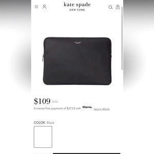 KATE SPADE LAPTOP SLEEVE 13”